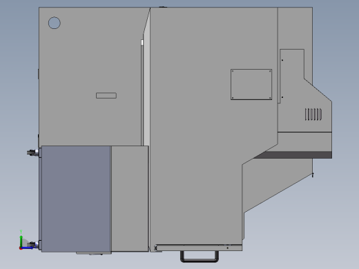一台双头精雕机钣金 非标自动化设备3D图纸设计左视缩略图