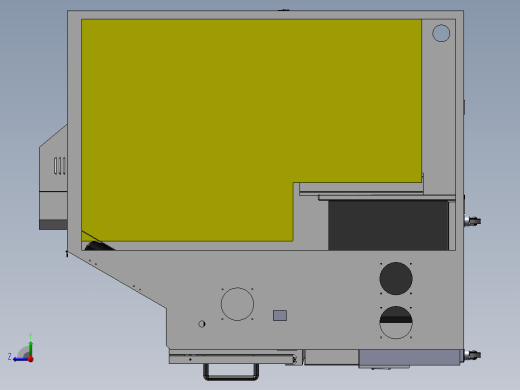 一台双头精雕机钣金 非标自动化设备3D图纸设计右视缩略图