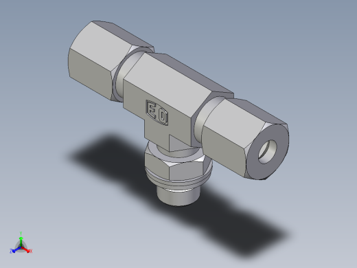卡套式工业通用硬管接头EO_Adjustable_locknut_branch_tee_TEE06ZLMCF