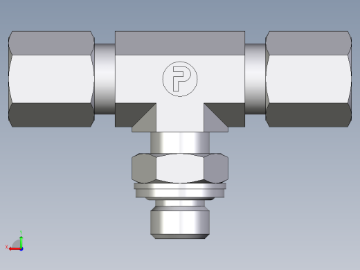 卡套式工业通用硬管接头EO_Adjustable_locknut_branch_tee_TEE06ZLMCF后视缩略图