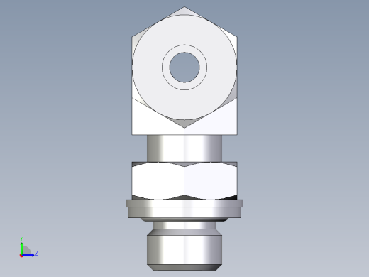 卡套式工业通用硬管接头EO_Adjustable_locknut_branch_tee_TEE06ZLMCF左视缩略图