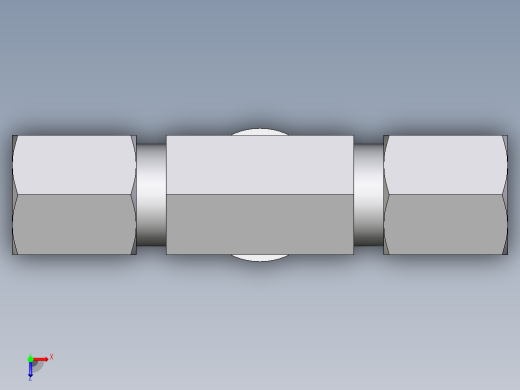 卡套式工业通用硬管接头EO_Adjustable_locknut_branch_tee_TEE06ZLMCF俯视缩略图