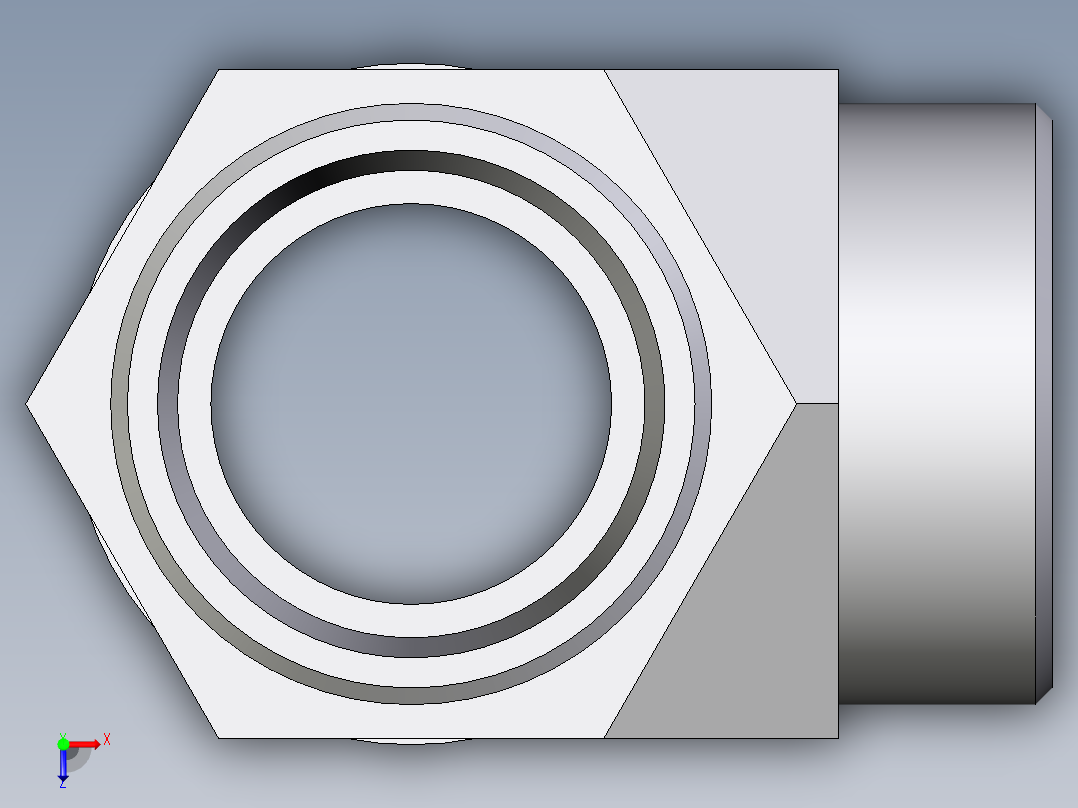 卡套式工业通用硬管接头EO_Adjustable_locknut_run_tee_LEE35LMOROMDCF俯视图