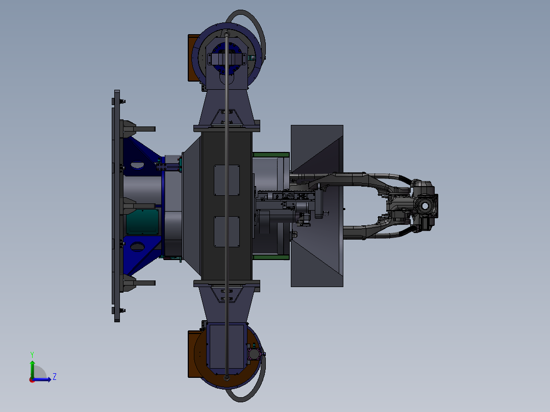 500-700三轴水平回转变位机左视图