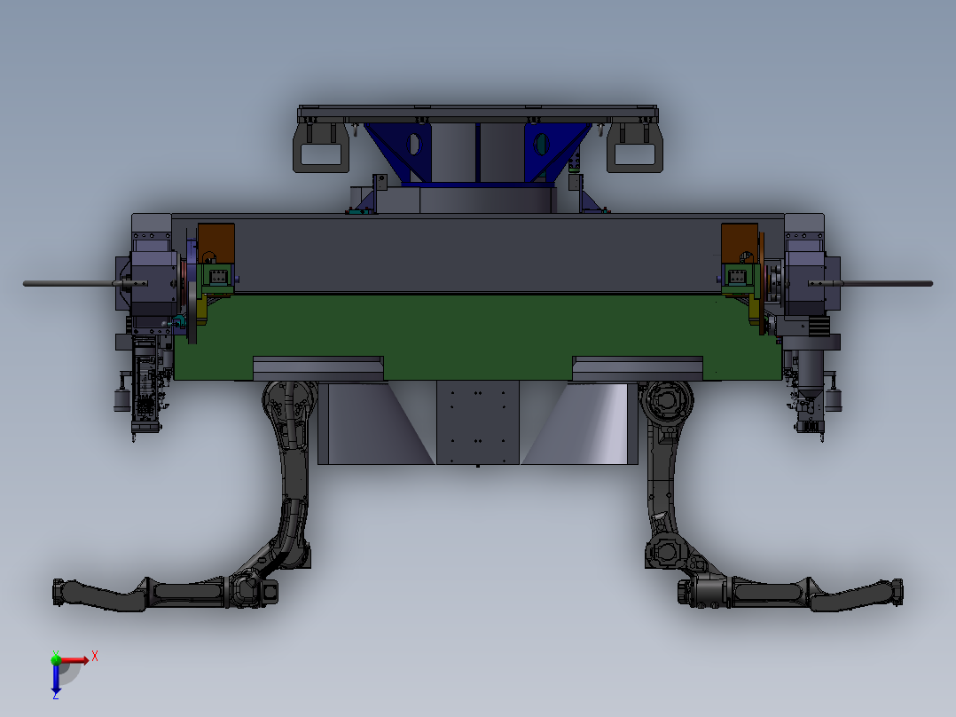 500-700三轴水平回转变位机俯视图