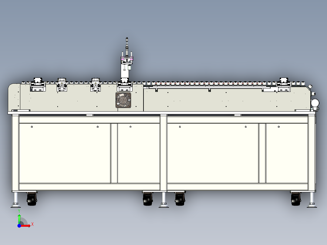 锂电钣链线输送设计前视图