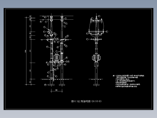 图39-2 柱上变压器杆型图（ZA-2-D1-02）