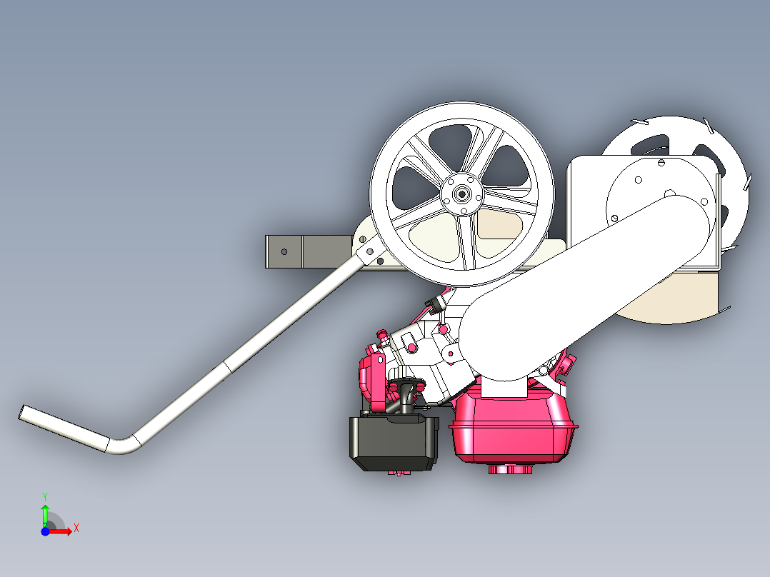 除草机耕耘机前视图