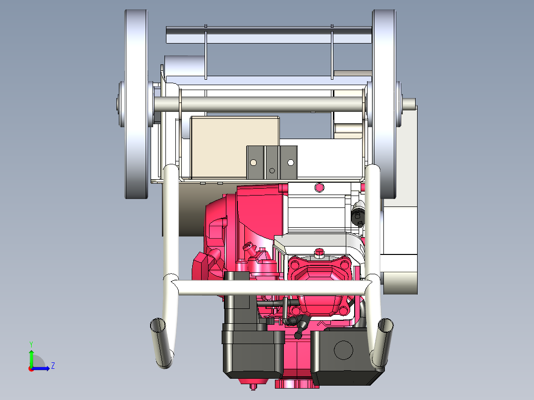 除草机耕耘机左视图