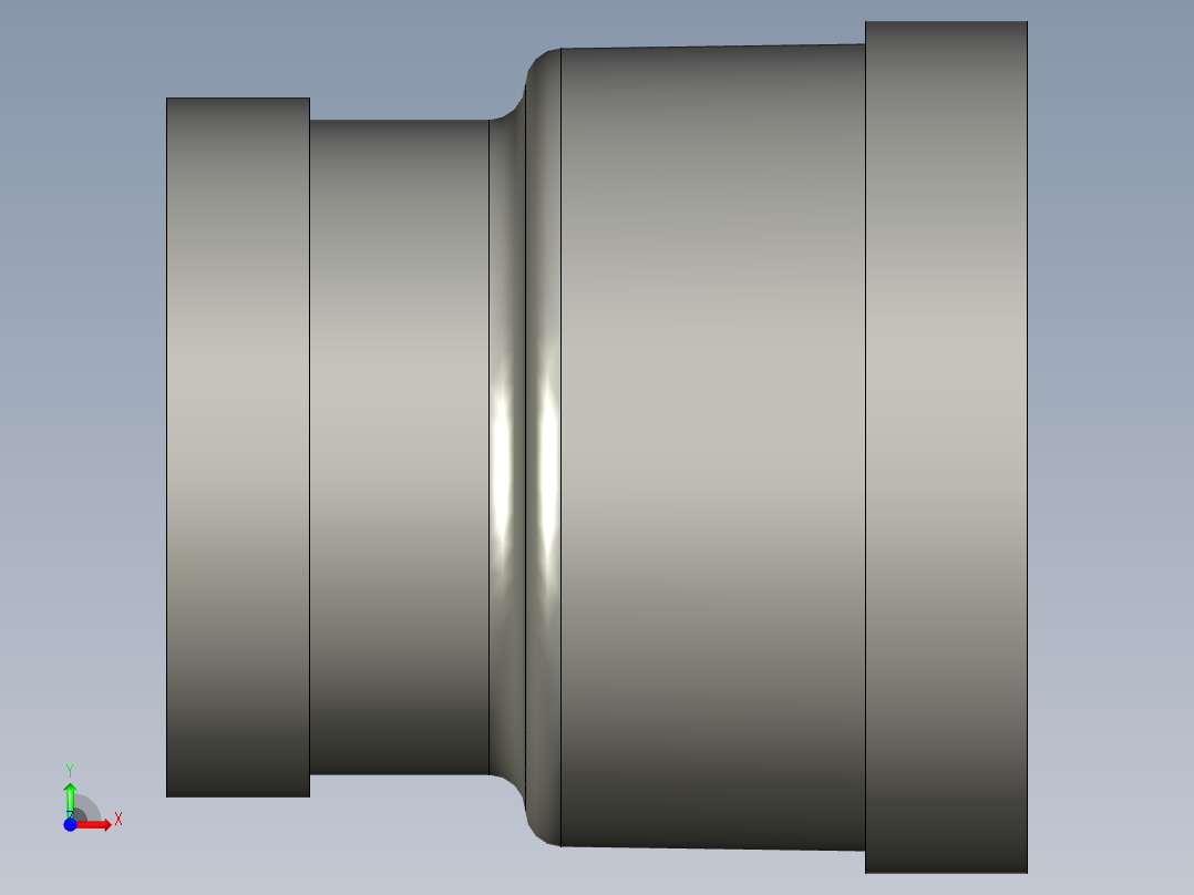 螺纹管管箍-异径有边 DN32-DN25前视图