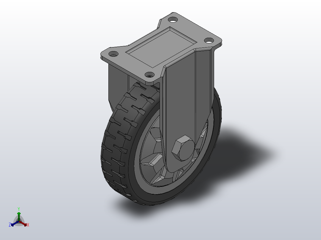 Z11-02-100-421G中型轮[Z11-02-125-421G]脚轮主视图
