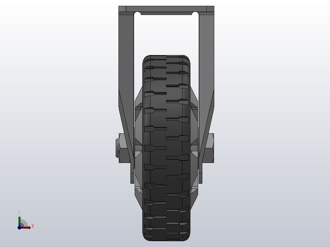 Z11-02-100-421G中型轮[Z11-02-125-421G]脚轮前视图
