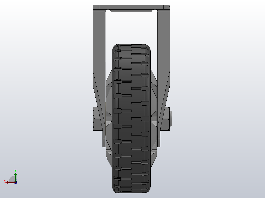 Z11-02-100-421G中型轮[Z11-02-125-421G]脚轮后视图