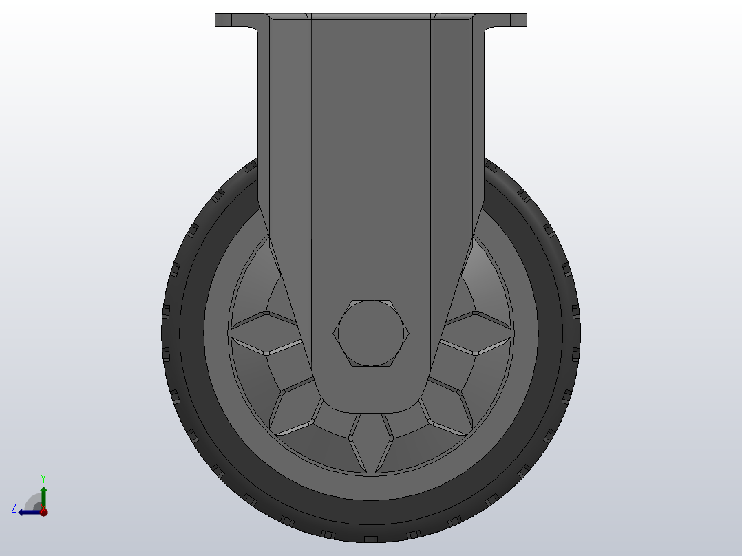 Z11-02-100-421G中型轮[Z11-02-125-421G]脚轮右视图