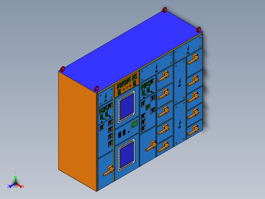 大型产线电控箱设计主视图