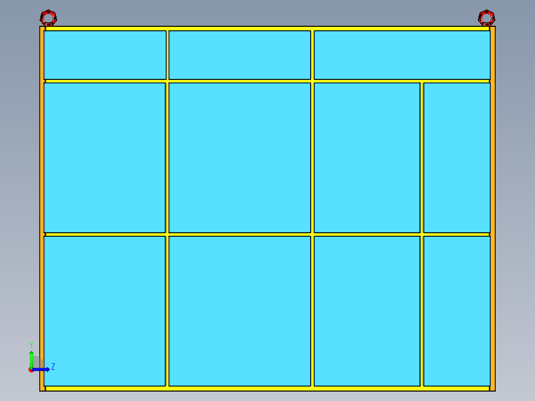 大型产线电控箱设计左视图