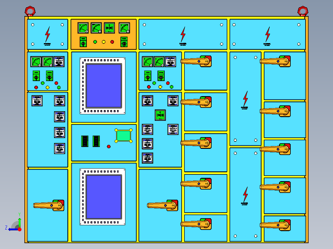 大型产线电控箱设计右视图