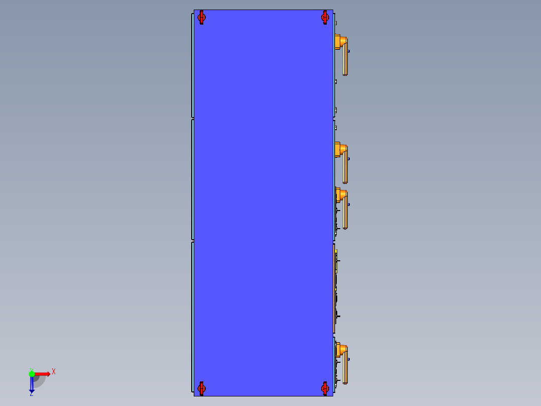大型产线电控箱设计俯视图