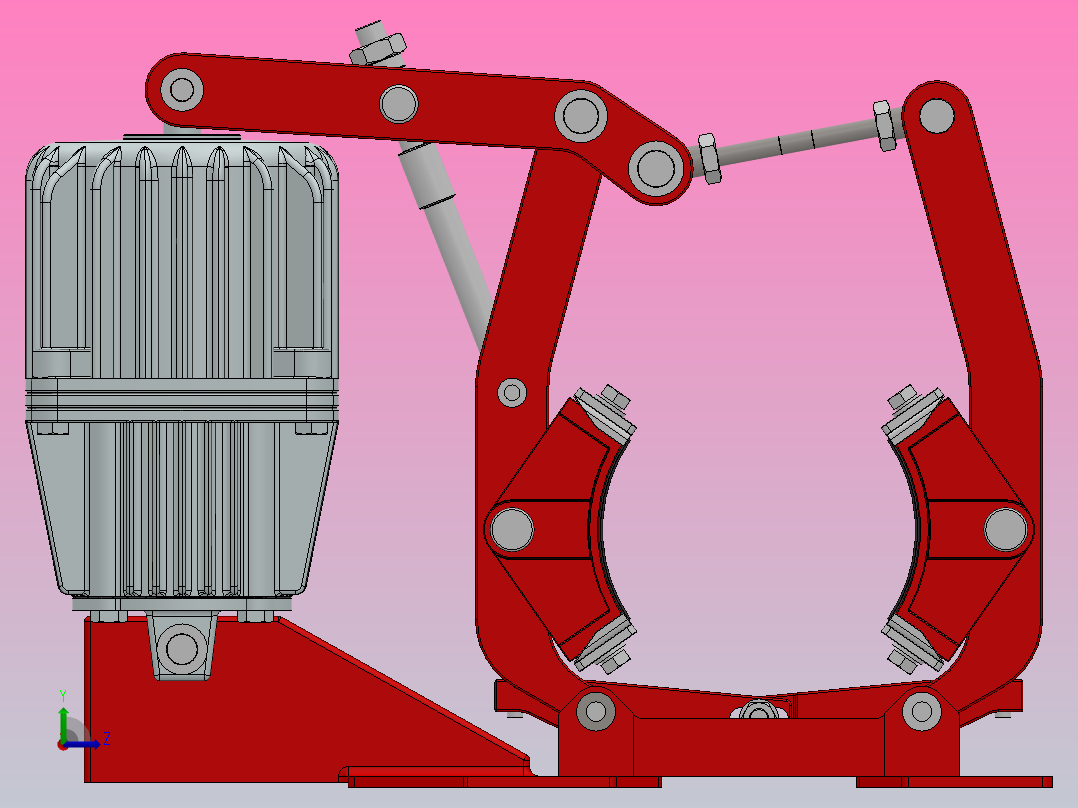 YWK系列电力液压鼓式制动器YWK160／220-ⅠB左视图