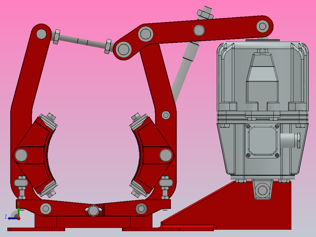 YWK系列电力液压鼓式制动器YWK160／220-ⅠB右视图