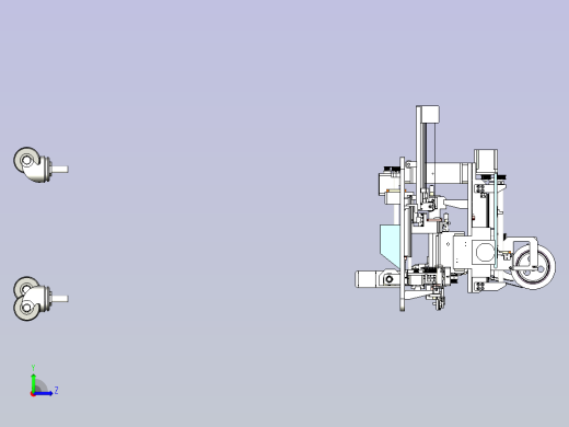 一款SMT自动接料带机3D图纸左视缩略图