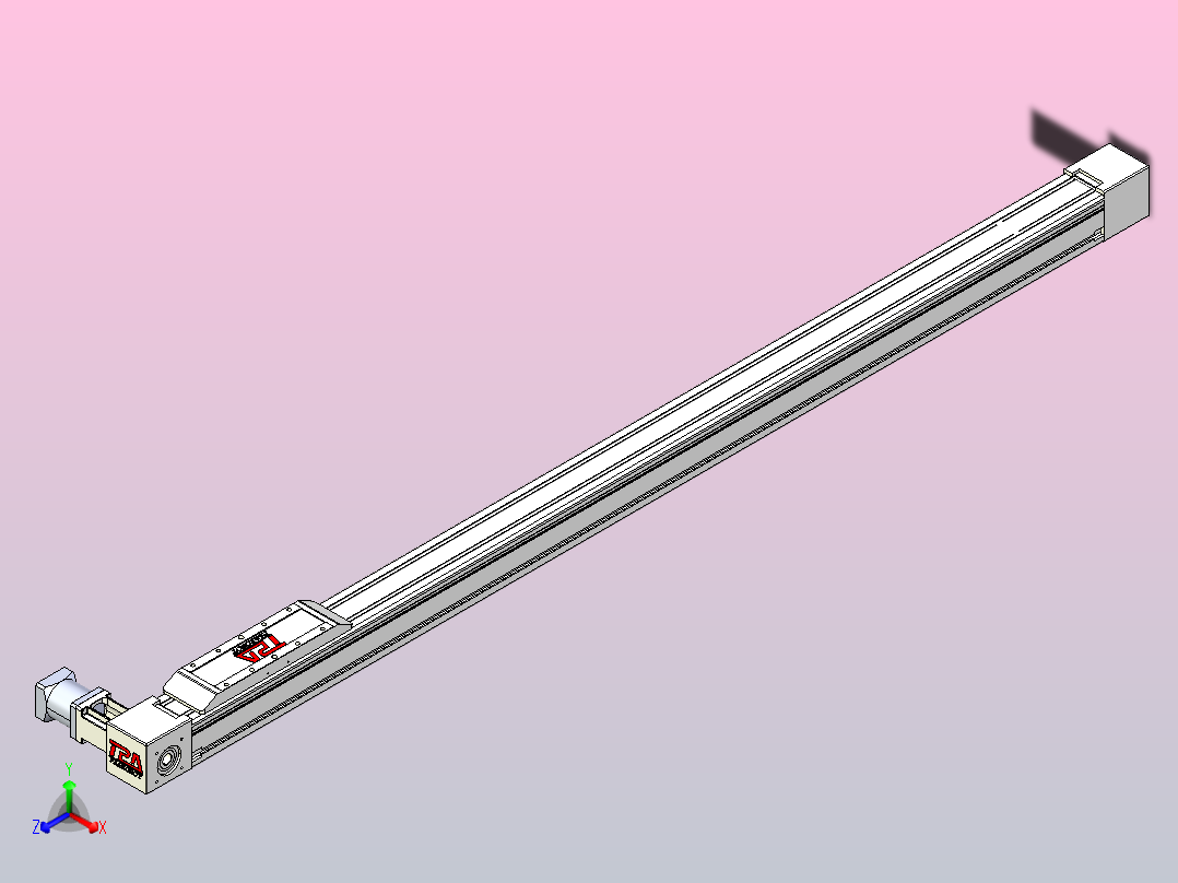 伺服电机集成皮带传动直线执行器TPA-OCB-80-140-L1450-DL-J60-N3正等轴测图