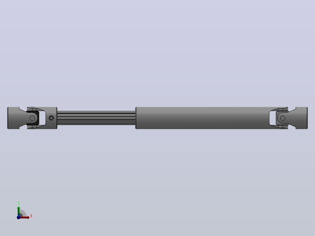 万向联轴器WSP04-PB-Y12-Y12-250／355WSP型可伸缩小型十字轴万向联轴器前视图