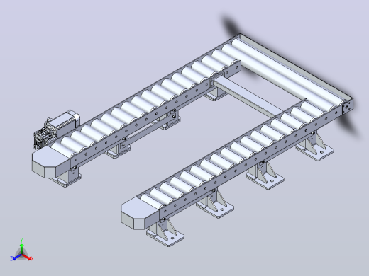 Roller+conveyor滚筒输送机结构3D图纸+STEP格式