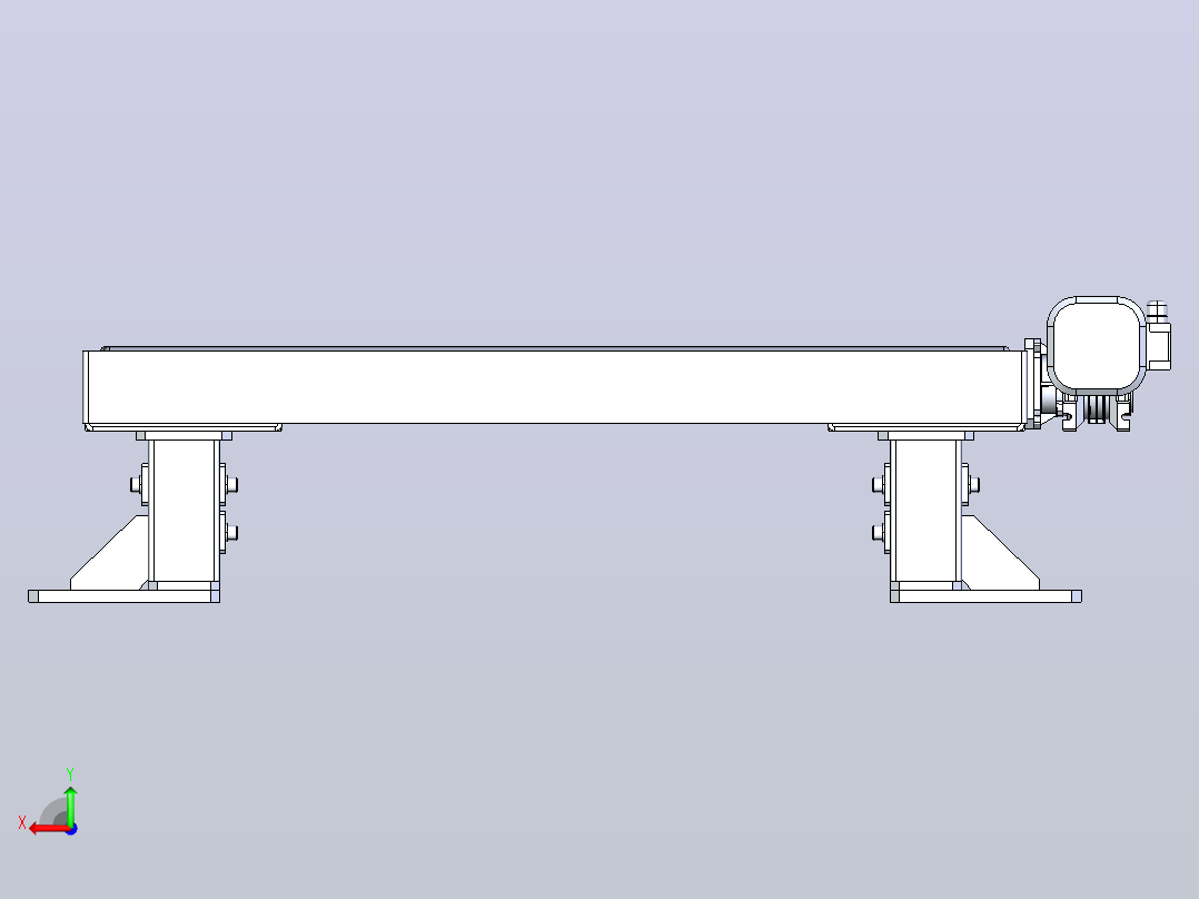 Roller+conveyor滚筒输送机结构3D图纸+STEP格式后视图