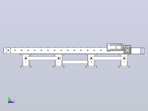 Roller+conveyor滚筒输送机结构3D图纸+STEP格式左视缩略图
