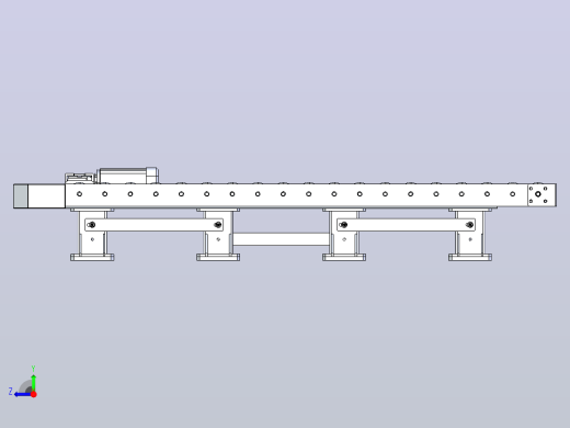 Roller+conveyor滚筒输送机结构3D图纸+STEP格式右视缩略图