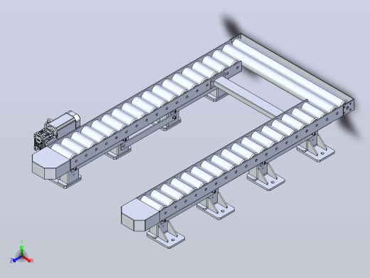Roller+conveyor滚筒输送机结构3D图纸+STEP格式正等轴测缩略图