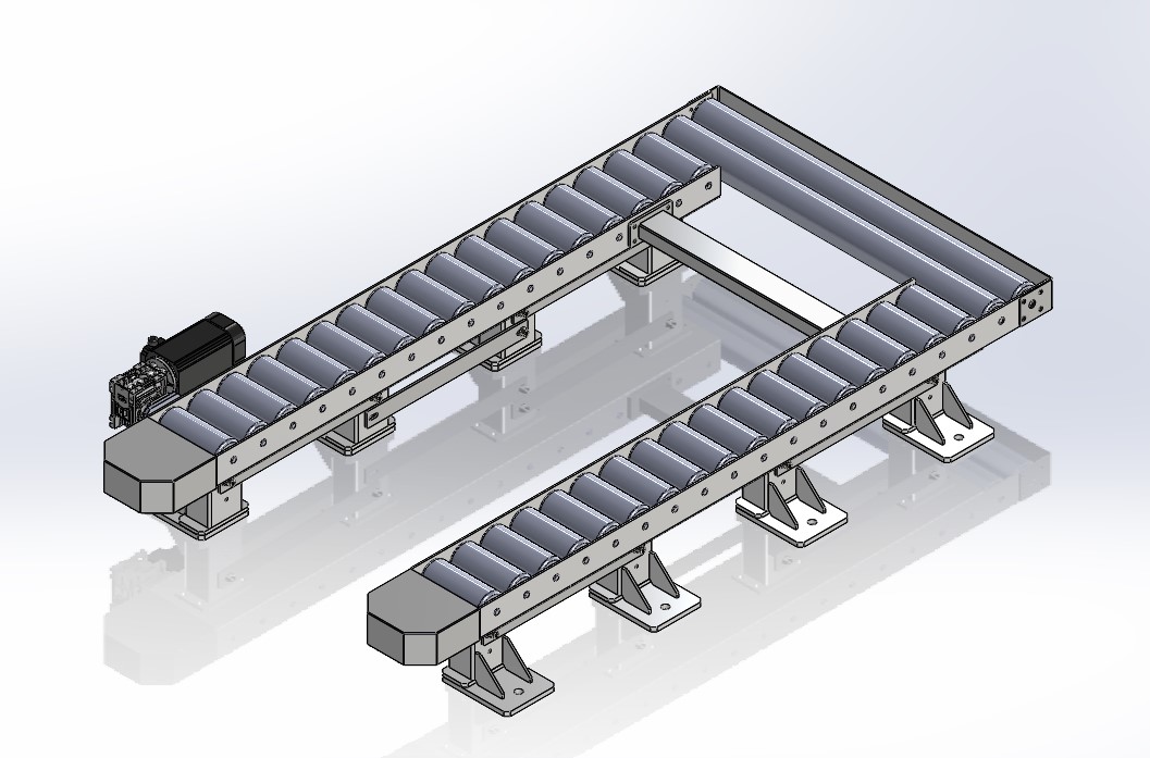 Roller+conveyor滚筒输送机结构3D图纸+STEP格式