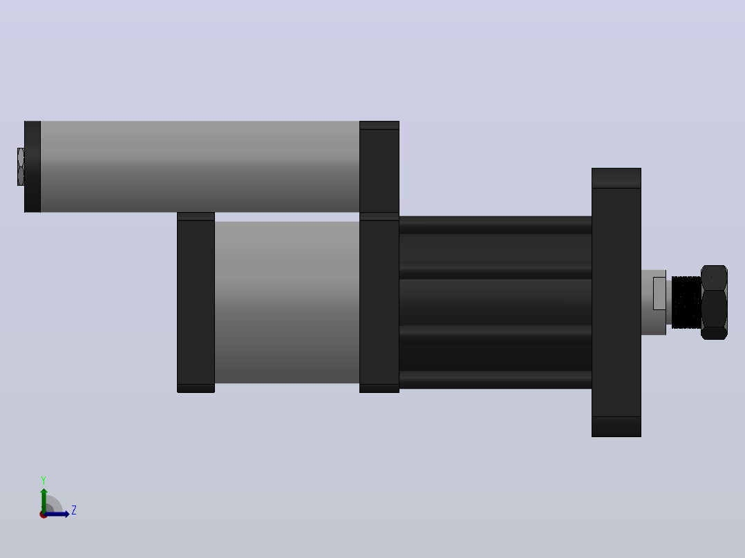 MPT-40T系列标准型[MPT-150-100-5-30T-M1-S1-0°]气压增压缸左视图