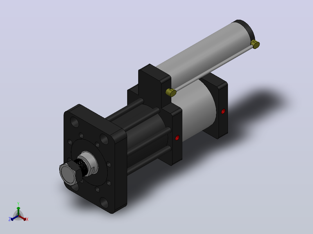 MPT-40T系列标准型[MPT-150-100-5-30T-M1-S1-0°]气压增压缸正等轴测图
