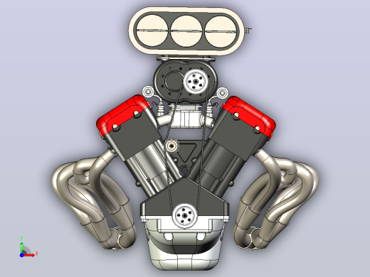 V12 Engine Model十二缸发动机前视缩略图