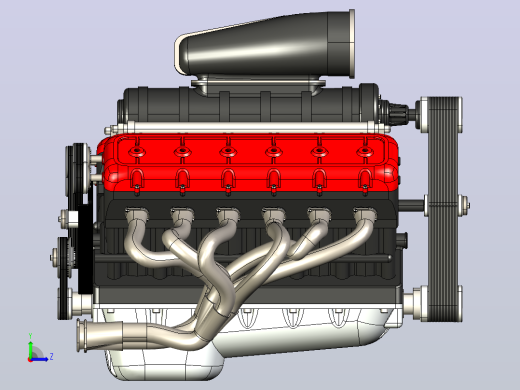 V12 Engine Model十二缸发动机左视缩略图