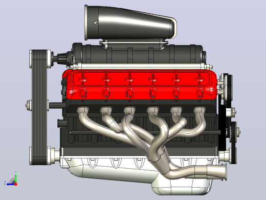 V12 Engine Model十二缸发动机右视缩略图