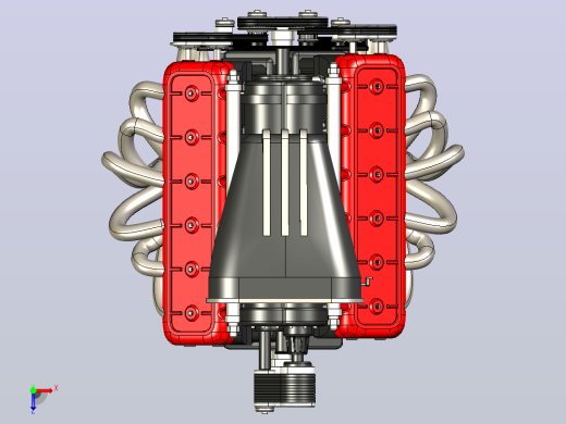 V12 Engine Model十二缸发动机俯视缩略图