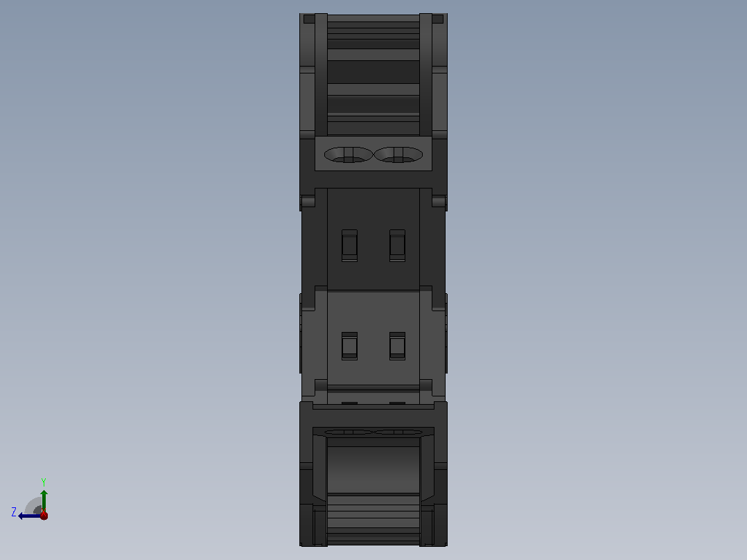 弯曲半径55内高25两侧打开型DB封闭式拖链_DMD25CDBA-25-25-55R-30右视图