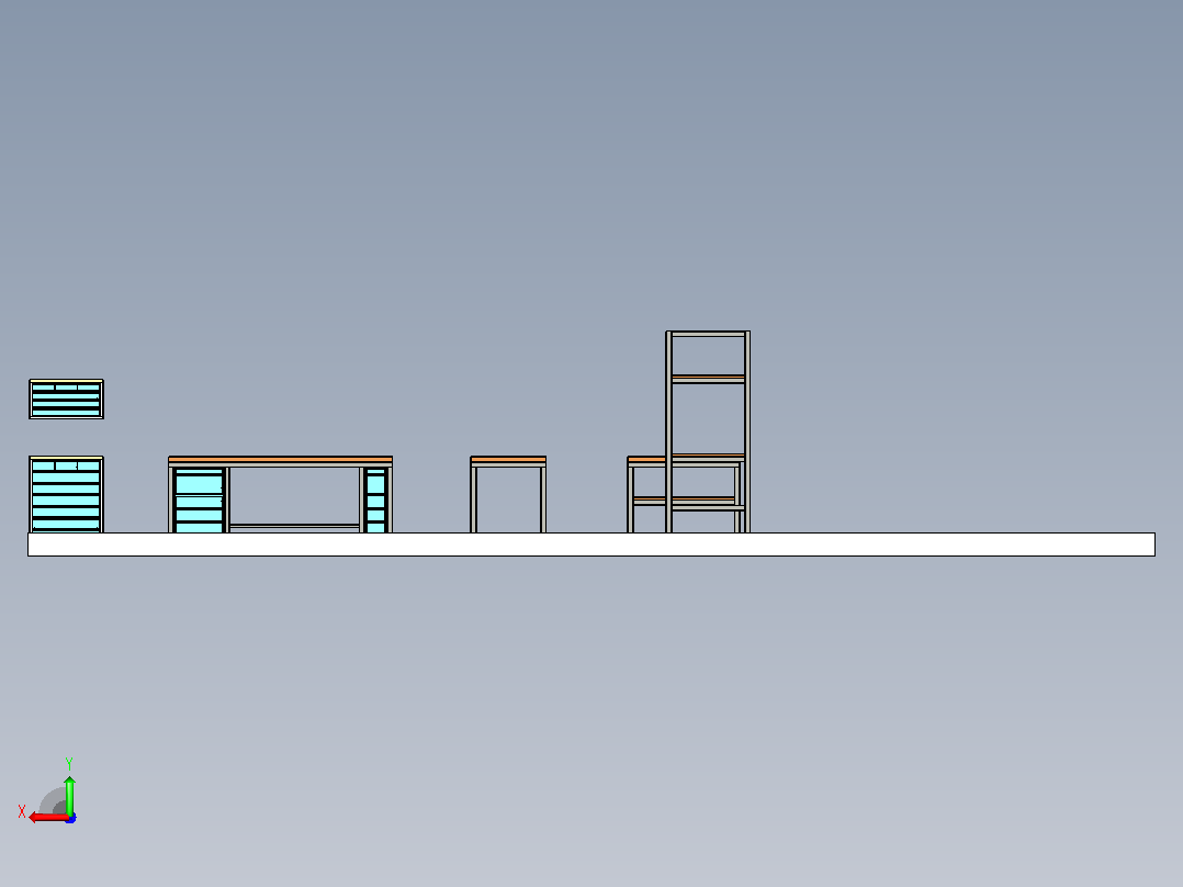 工作台和工具箱后视图