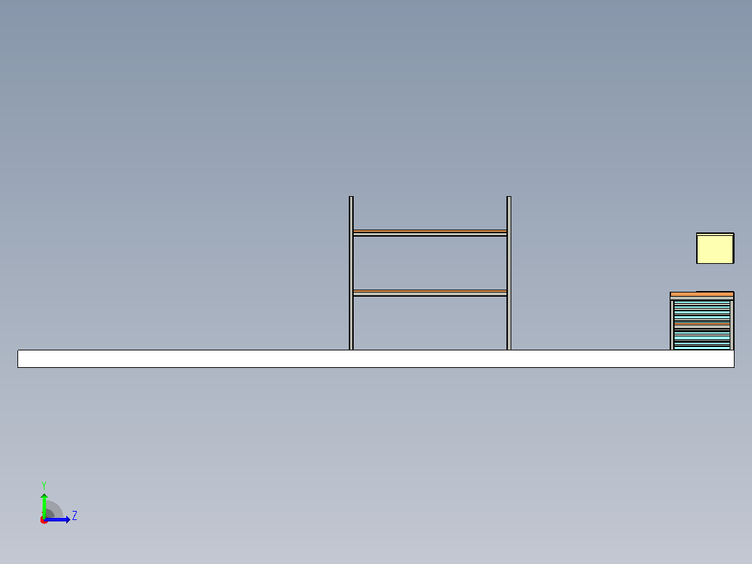 工作台和工具箱左视图