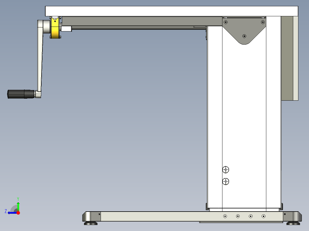 可调节工作台右视图
