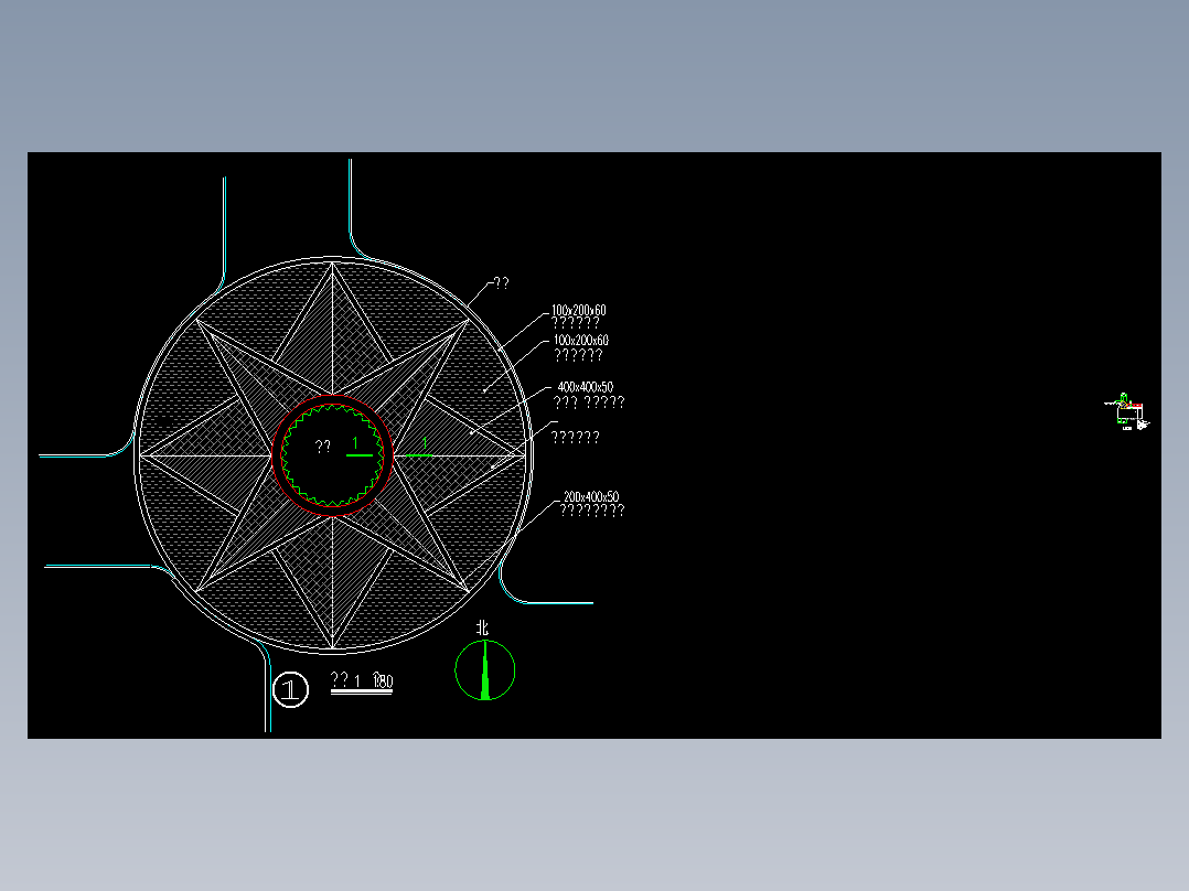 圆形广场铺装详cad图纸1园林景观节点详cad图图纸