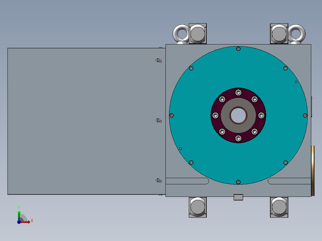 TK数控转台详细3D图纸 T901前视图