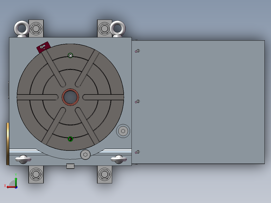 TK数控转台详细3D图纸 T901后视图