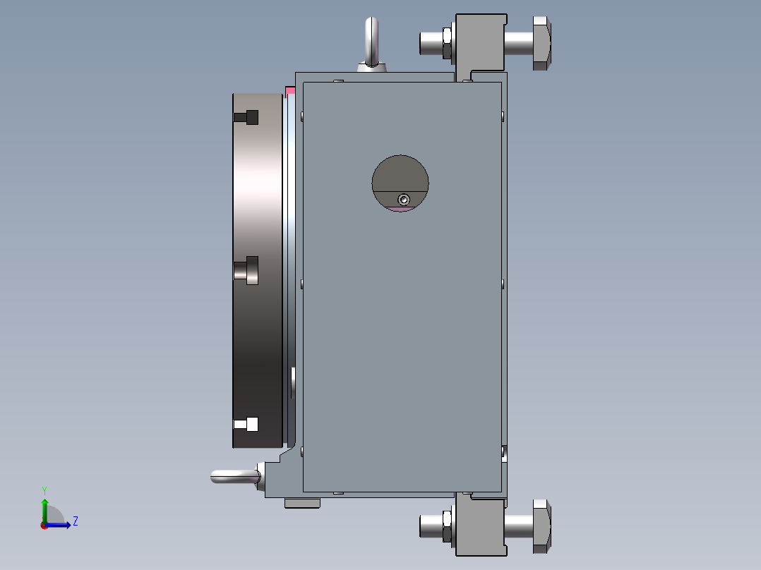 TK数控转台详细3D图纸 T901左视图