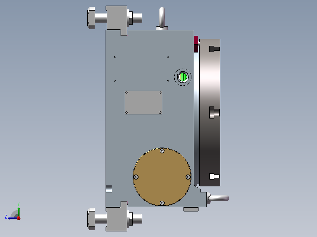 TK数控转台详细3D图纸 T901右视图