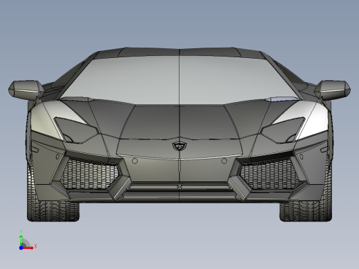 兰博基尼 Lamborghini Aventador模型外壳3D图纸前视缩略图