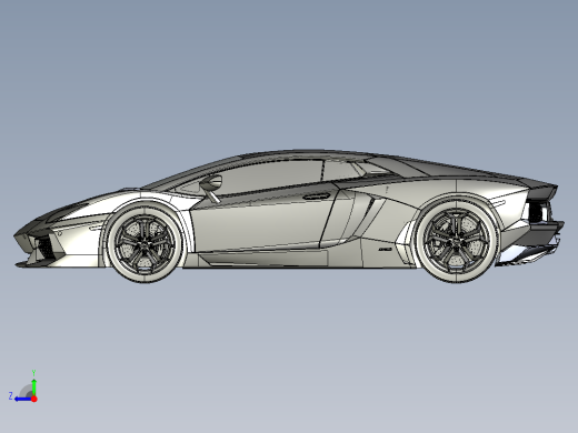 兰博基尼 Lamborghini Aventador模型外壳3D图纸右视缩略图